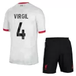 Günstige Liverpool Virgil 4 Kindertrikot Ausweich 2024/25 Kurzarm