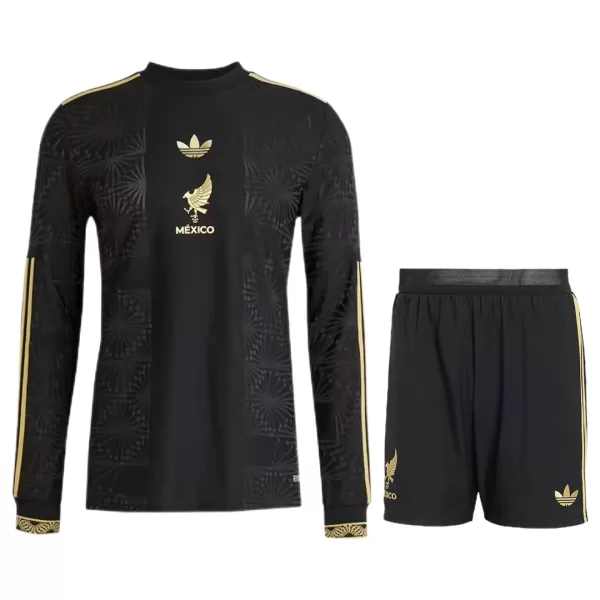 Günstige Mexiko Kindertrikot 2024/25 Langarm Schwarze - Speziell Günstige Mexiko Kindertrikot 2024/25 Langarm Schwarze - Speziell