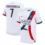 Günstige Paris Saint-Germain Kvaratskhelia 7 Herrentrikot Auswärts 2024/25 Kurzarm