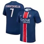 Günstige Paris Saint-Germain Kvaratskhelia 7 Herrentrikot Heim 2024/25 Kurzarm