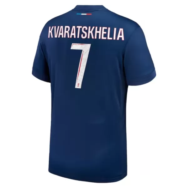 Günstige Paris Saint-Germain Kvaratskhelia 7 Herrentrikot Heim 2024/25 Kurzarm