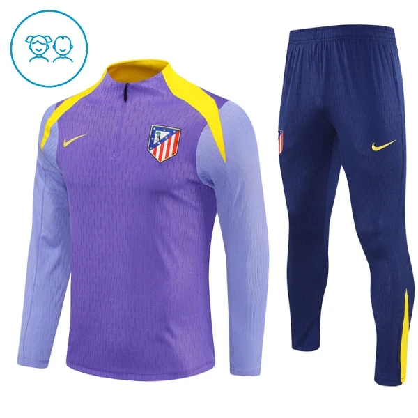 Atlético Madrid Trainingspullover Kinder 2025/26 Viertelreißverschluss Lila Atlético Madrid Trainingspullover Kinder 2025/26 Viertelreißverschluss Lila