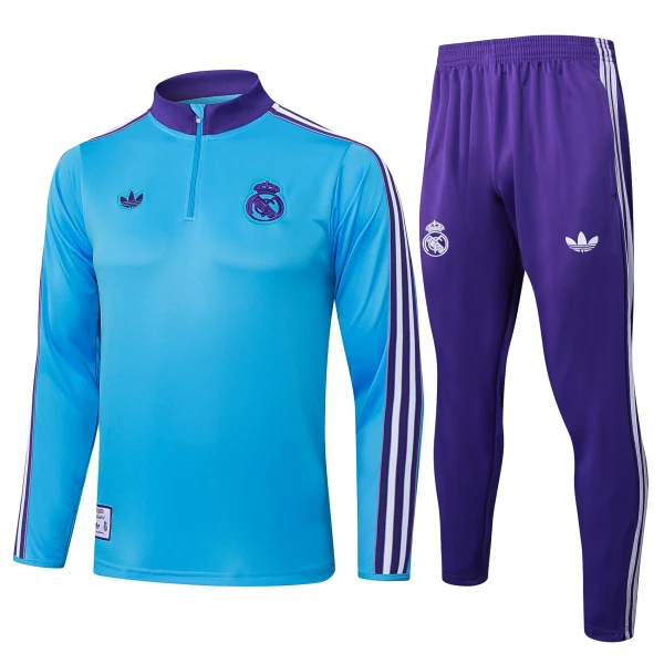 Real Madrid Trainingspullover 2025/26 Viertelreißverschluss Blaue Real Madrid Trainingspullover 2025/26 Viertelreißverschluss Blaue