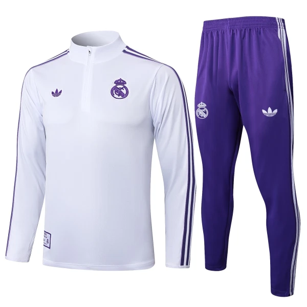 Real Madrid Trainingspullover 2025/26 Viertelreißverschluss Weiße Real Madrid Trainingspullover 2025/26 Viertelreißverschluss Weiße