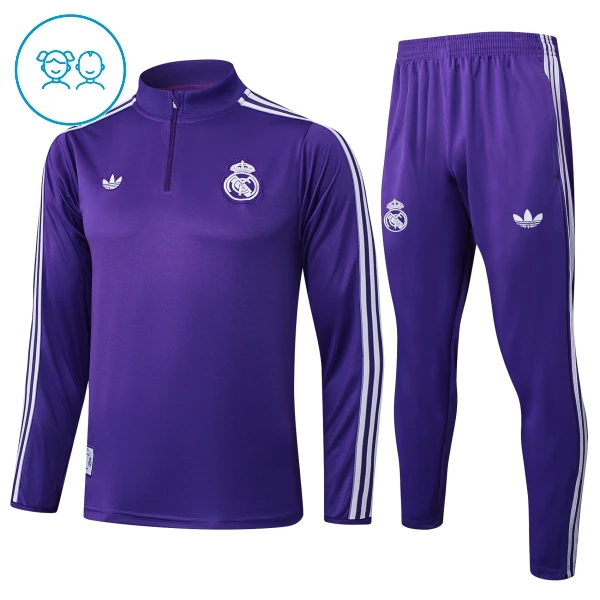 Real Madrid Trainingspullover Kinder 2025/26 Viertelreißverschluss Lila Real Madrid Trainingspullover Kinder 2025/26 Viertelreißverschluss Lila