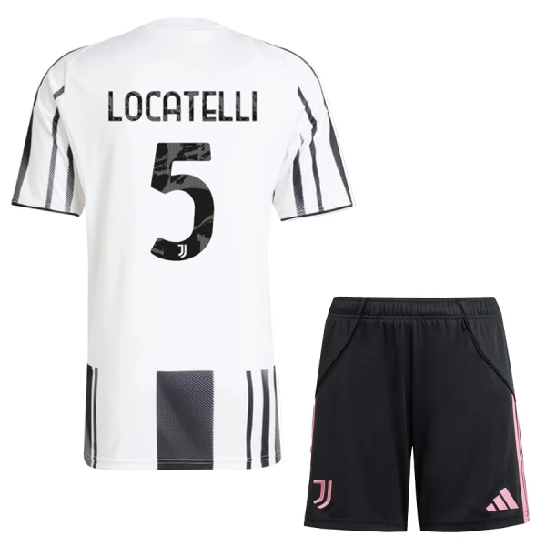Günstige Juventus Turin Locatelli 5 Kindertrikot Heim 2025/26 Kurzarm Günstige Juventus Turin Locatelli 5 Kindertrikot Heim 2025/26 Kurzarm
