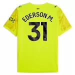 Günstige Manchester City Ederson M. 31 Torwart Herrentrikot 2025/26 Kurzarm Gelbe