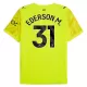 Günstige Manchester City Ederson M. 31 Torwart Herrentrikot 2025/26 Kurzarm Gelbe