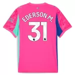 Günstige Manchester City Ederson M. 31 Torwart Herrentrikot 2025/26 Kurzarm Rosa