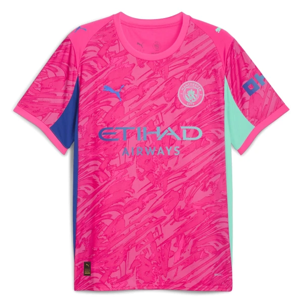 Günstige Manchester City Ederson M. 31 Torwart Herrentrikot 2025/26 Kurzarm Rosa