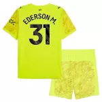 Günstige Manchester City Ederson M. 31 Torwart Kindertrikot 2025/26 Kurzarm Gelbe