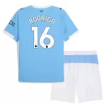 Günstige Manchester City Rodrigo 16 Kindertrikot Heim 2025/26 Kurzarm