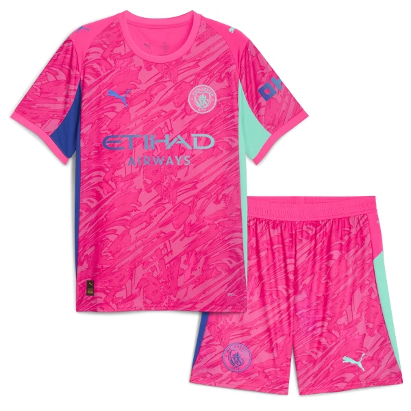 Günstige Manchester City Torwart Kindertrikot 2025/26 Kurzarm Rosa Günstige Manchester City Torwart Kindertrikot 2025/26 Kurzarm Rosa