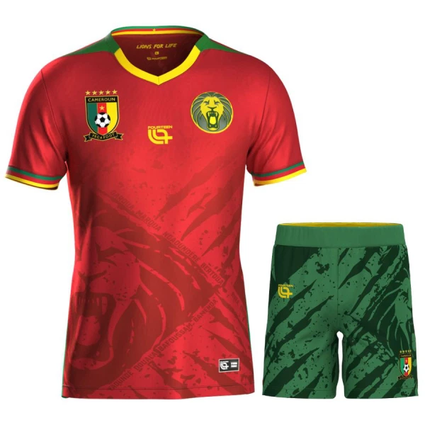 Günstige Kamerun Kindertrikot Auswärts 2025 Kurzarm