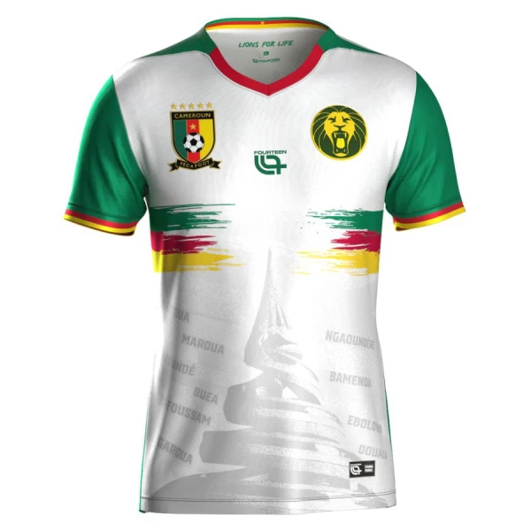 Günstige Kamerun Kindertrikot Ausweich 2025 Kurzarm