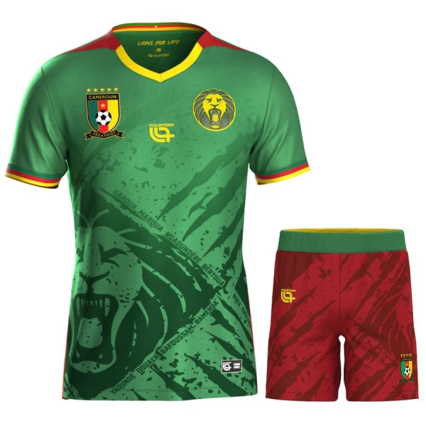 Günstige Kamerun Kindertrikot Heim 2025 Kurzarm Günstige Kamerun Kindertrikot Heim 2025 Kurzarm