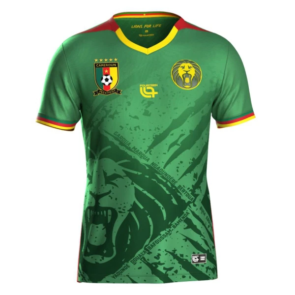 Günstige Kamerun Kindertrikot Heim 2025 Kurzarm