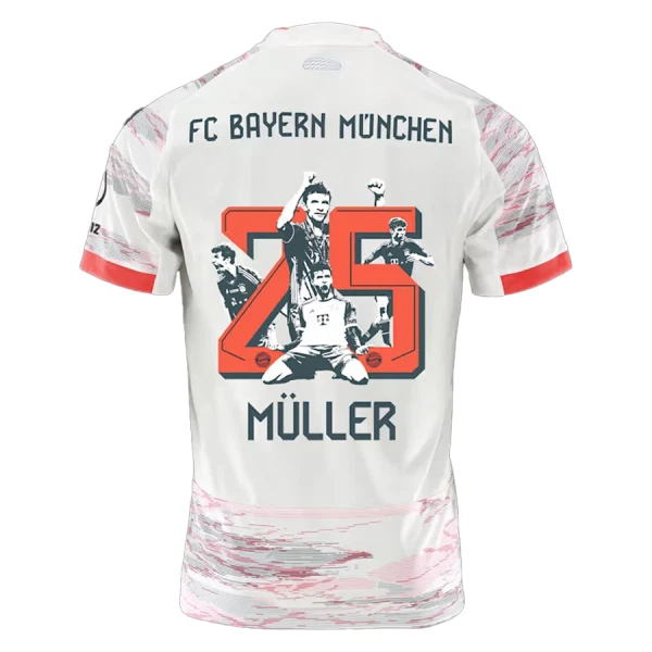 Günstige FC Bayern München Thomas Muller 25 Kindertrikot Auswärts 2025/26 Kurzarm - Speziell