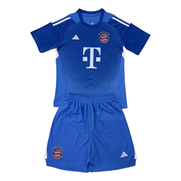 Günstige FC Bayern München Torwart Kindertrikot 2025/26 Kurzarm Blaue Günstige FC Bayern München Torwart Kindertrikot 2025/26 Kurzarm Blaue