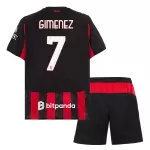 Günstige AC Mailand Gimenez 7 Kindertrikot Heim 2025/26 Kurzarm