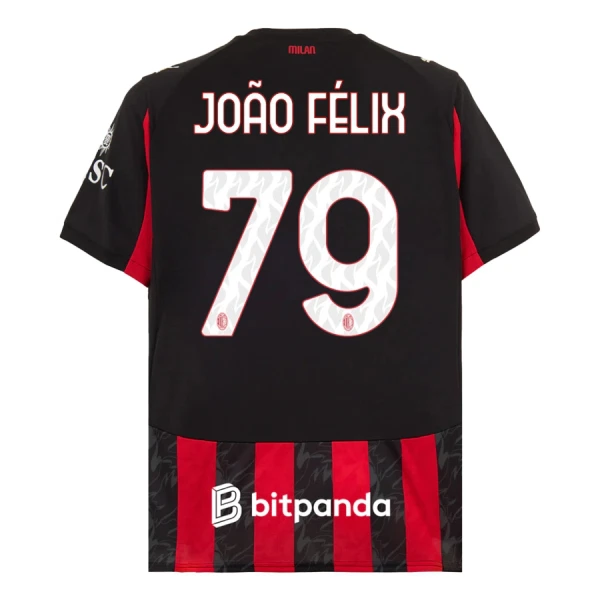 Günstige AC Mailand Joao Felix 79 Herrentrikot Heim 2025/26 Kurzarm Günstige AC Mailand Joao Felix 79 Herrentrikot Heim 2025/26 Kurzarm