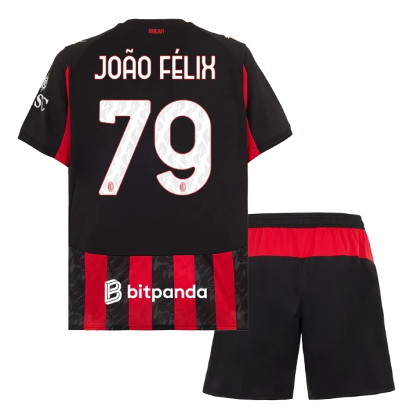 Günstige AC Mailand Joao Felix 79 Kindertrikot Heim 2025/26 Kurzarm Günstige AC Mailand Joao Felix 79 Kindertrikot Heim 2025/26 Kurzarm
