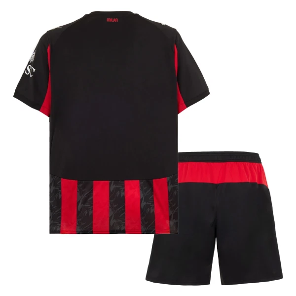 Günstige AC Mailand Kindertrikot Heim 2025/26 Kurzarm