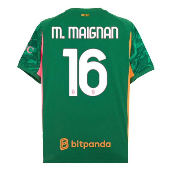 Günstige AC Mailand M. Maignan 16 Torwart Herrentrikot 2025/26 Kurzarm Grüne Günstige AC Mailand M. Maignan 16 Torwart Herrentrikot 2025/26 Kurzarm Grüne