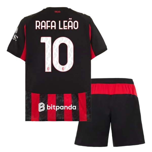 Günstige AC Mailand Rafael Leao 10 Kindertrikot Heim 2025/26 Kurzarm Günstige AC Mailand Rafael Leao 10 Kindertrikot Heim 2025/26 Kurzarm