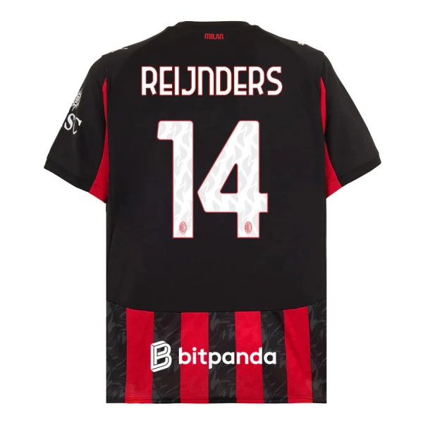 Günstige AC Mailand Reijnders 14 Herrentrikot Heim 2025/26 Kurzarm Günstige AC Mailand Reijnders 14 Herrentrikot Heim 2025/26 Kurzarm