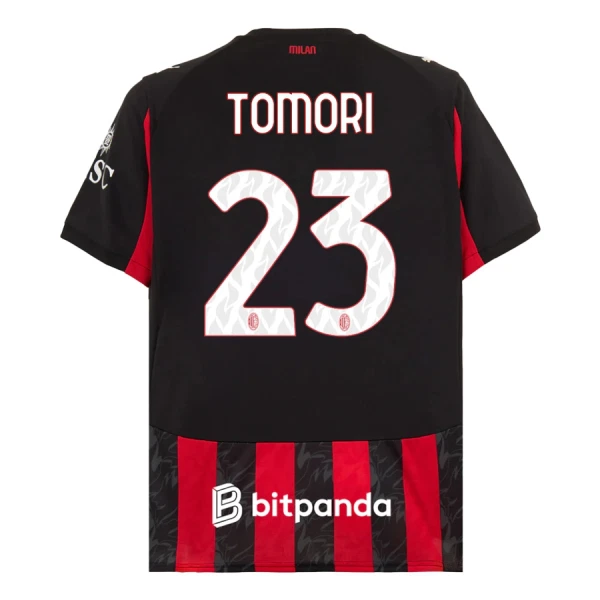 Günstige AC Mailand Tomori 23 Herrentrikot Heim 2025/26 Kurzarm Günstige AC Mailand Tomori 23 Herrentrikot Heim 2025/26 Kurzarm