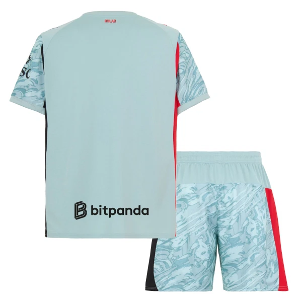 Günstige AC Mailand Torwart Kindertrikot 2025/26 Kurzarm Blaue