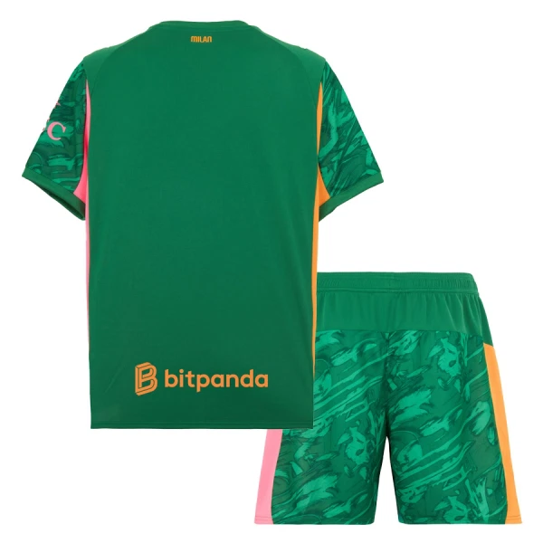 Günstige AC Mailand Torwart Kindertrikot 2025/26 Kurzarm Grüne