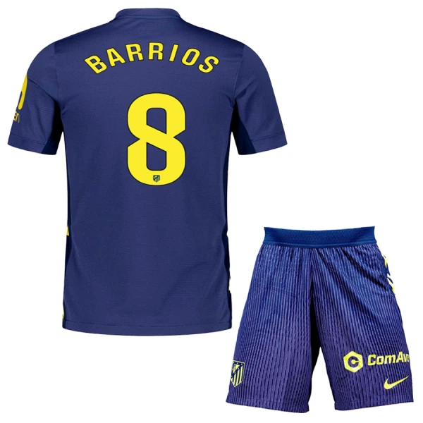 Günstige Atlético Madrid Barrios 8 Kindertrikot Auswärts 2025/26 Kurzarm Günstige Atlético Madrid Barrios 8 Kindertrikot Auswärts 2025/26 Kurzarm