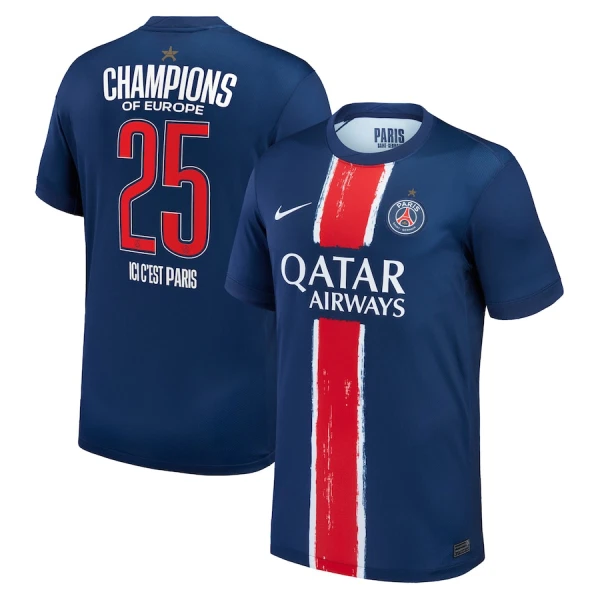 Günstige Paris Saint-Germain 1 Star Champions of Europe Herrentrikot Heim 2024/25 Kurzarm Günstige Paris Saint-Germain 1 Star Champions of Europe Herrentrikot Heim 2024/25 Kurzarm