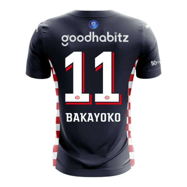 Günstige PSV Eindhoven Bakayoyo 11 Herrentrikot Auswärts 2025/26 Kurzarm Günstige PSV Eindhoven Bakayoyo 11 Herrentrikot Auswärts 2025/26 Kurzarm