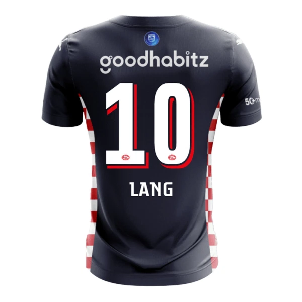 Günstige PSV Eindhoven Lang 10 Herrentrikot Auswärts 2025/26 Kurzarm Günstige PSV Eindhoven Lang 10 Herrentrikot Auswärts 2025/26 Kurzarm