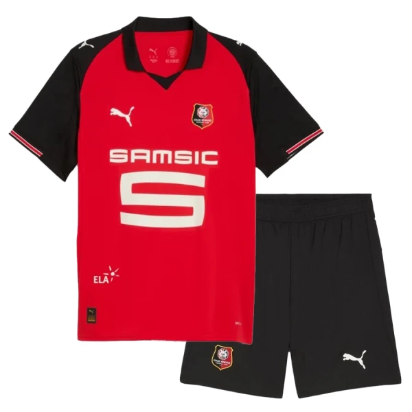 Günstige Stade Rennais Kindertrikot Heim 2025/26 Kurzarm Günstige Stade Rennais Kindertrikot Heim 2025/26 Kurzarm