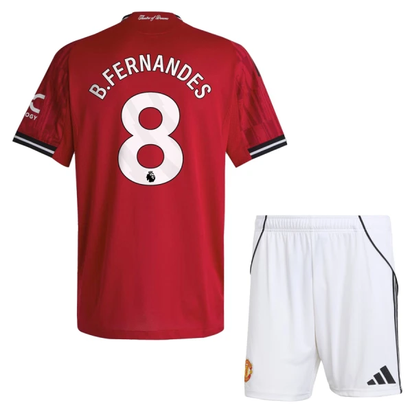Günstige Manchester United Bruno Fernandes 8 Kindertrikot Heim 2025/26 Kurzarm Günstige Manchester United Bruno Fernandes 8 Kindertrikot Heim 2025/26 Kurzarm