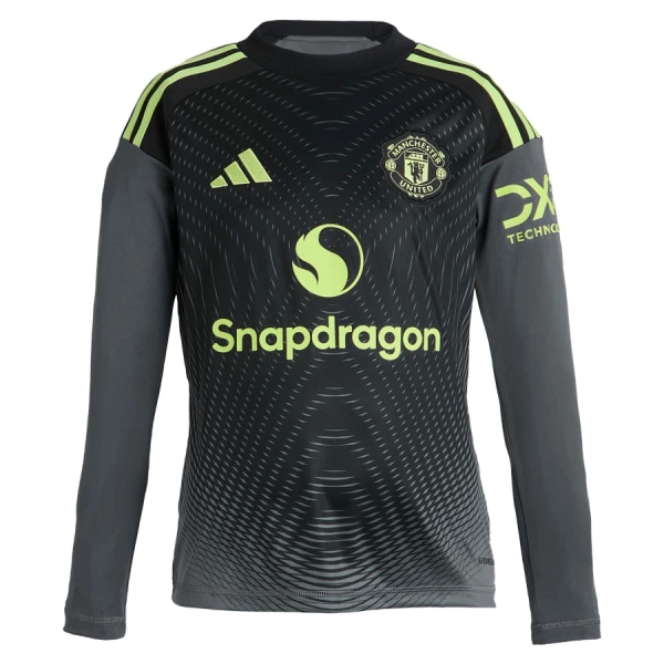 Günstige Manchester United Torwart Kindertrikot Heim 2025/26 Langarm