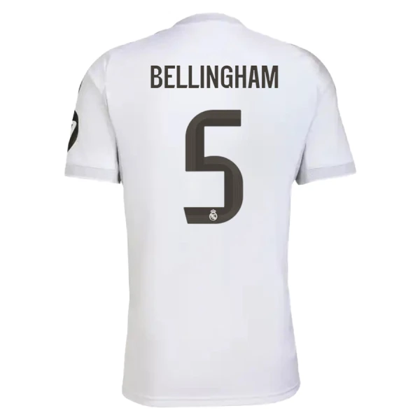 Günstige Real Madrid Bellingham 5 Herrentrikot Heim 2025/26 Kurzarm Günstige Real Madrid Bellingham 5 Herrentrikot Heim 2025/26 Kurzarm