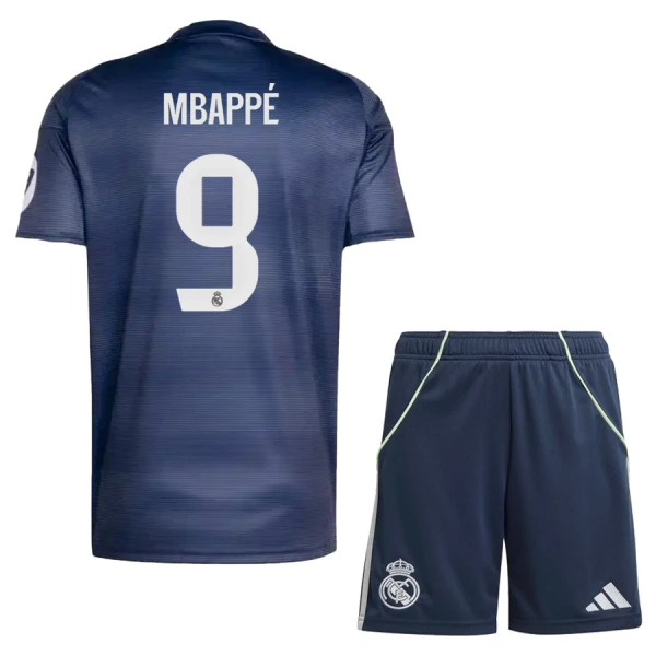 Günstige Real Madrid Mbappé 9 Kindertrikot Auswärts 2025/26 Kurzarm Günstige Real Madrid Mbappé 9 Kindertrikot Auswärts 2025/26 Kurzarm