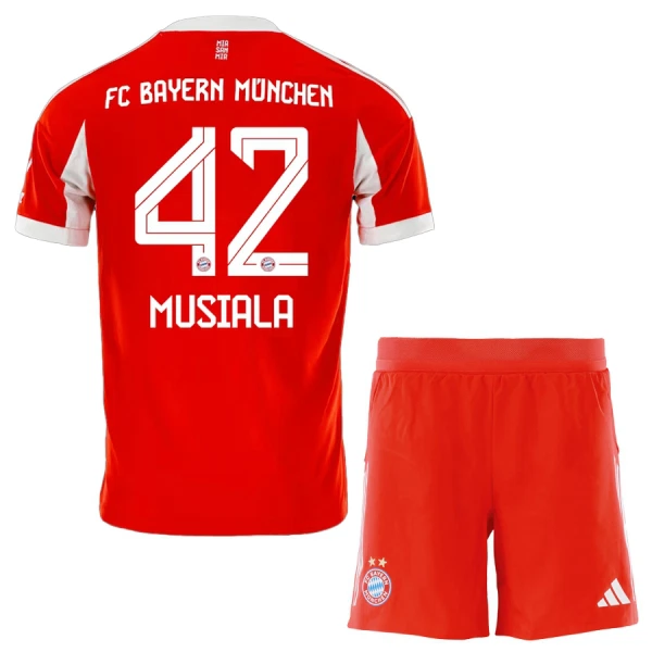 Günstige FC Bayern München Jamal Musiala 42 Kindertrikot Heim 2025/26 Kurzarm Günstige FC Bayern München Jamal Musiala 42 Kindertrikot Heim 2025/26 Kurzarm