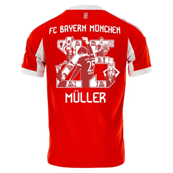 Günstige FC Bayern München Thomas Muller 25 Herrentrikot Heim 2025/26 Kurzarm - Speziell Günstige FC Bayern München Thomas Muller 25 Herrentrikot Heim 2025/26 Kurzarm - Speziell