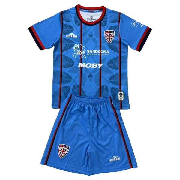Günstige Cagliari Calcio Kindertrikot Ausweich 2025/26 Kurzarm Günstige Cagliari Calcio Kindertrikot Ausweich 2025/26 Kurzarm