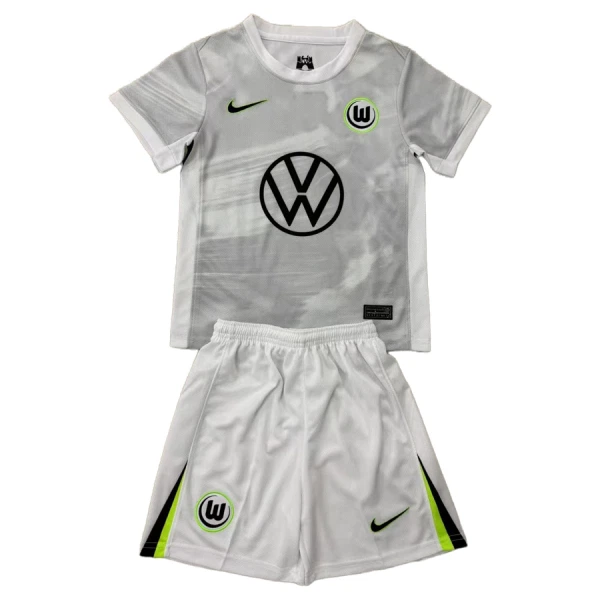Günstige VfL Wolfsburg Kindertrikot Auswärts 2025/26 Kurzarm Günstige VfL Wolfsburg Kindertrikot Auswärts 2025/26 Kurzarm