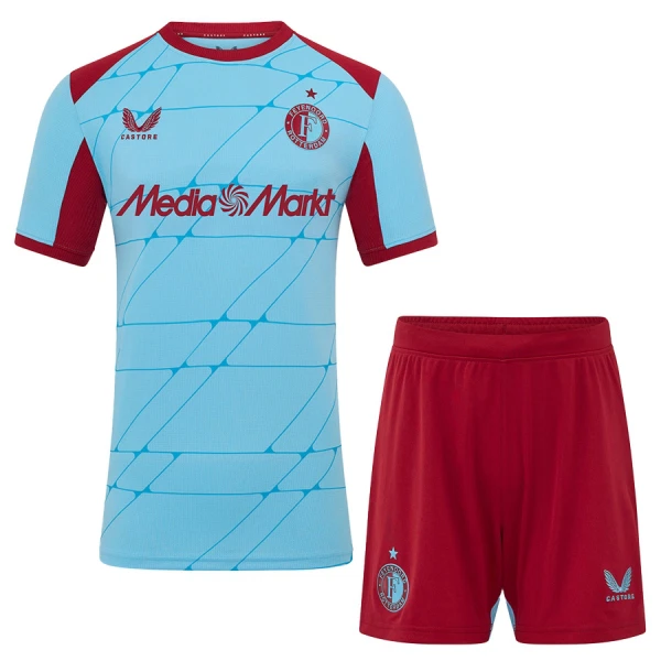 Günstige Feyenoord Kindertrikot Ausweich 2025/26 Kurzarm Günstige Feyenoord Kindertrikot Ausweich 2025/26 Kurzarm