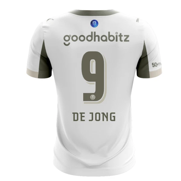 Günstige PSV Eindhoven De Jong 9 Herrentrikot Ausweich 2025/26 Kurzarm Günstige PSV Eindhoven De Jong 9 Herrentrikot Ausweich 2025/26 Kurzarm