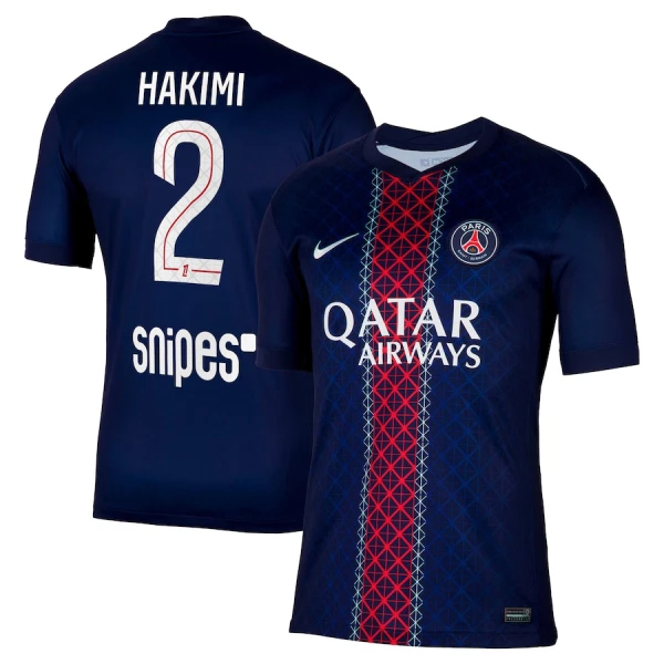 Günstige Paris Saint-Germain Hakimi 2 Herrentrikot Heim 2025/26 Kurzarm Günstige Paris Saint-Germain Hakimi 2 Herrentrikot Heim 2025/26 Kurzarm