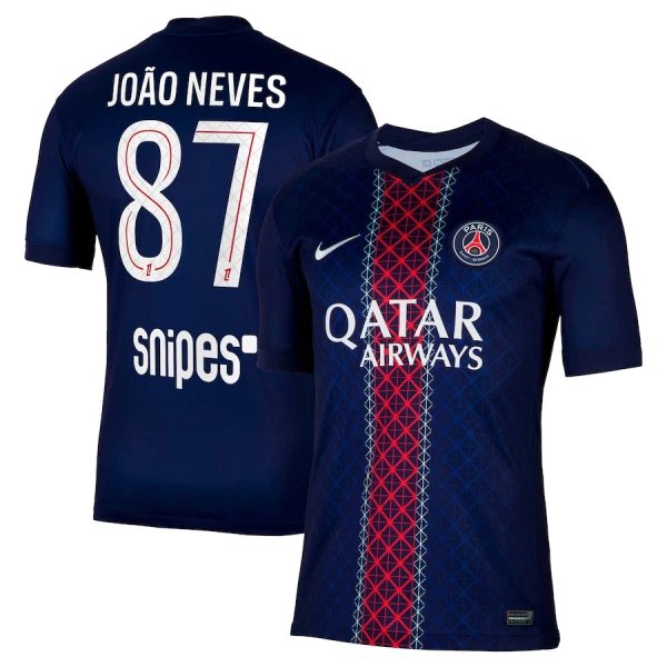 Günstige Paris Saint-Germain Joao Neves 87 Herrentrikot Heim 2025/26 Kurzarm Günstige Paris Saint-Germain Joao Neves 87 Herrentrikot Heim 2025/26 Kurzarm